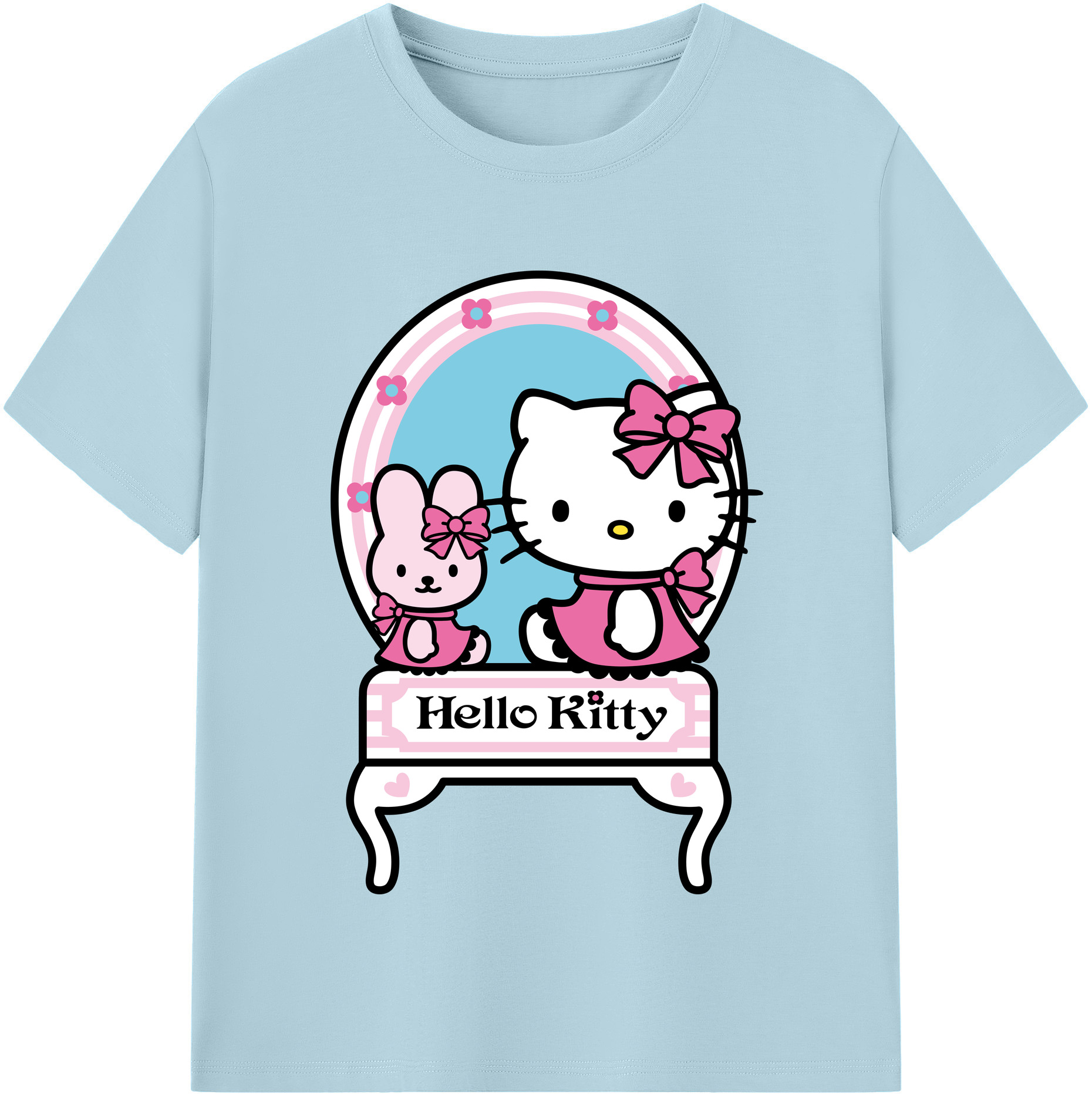 （画像用） Hello Kitty ハローキティ 綿100％半袖Tシャツ（フロントプリント）